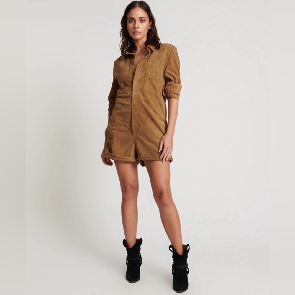 NWOT One Teaspoon Tan Suede Prophecy Jumpsuit